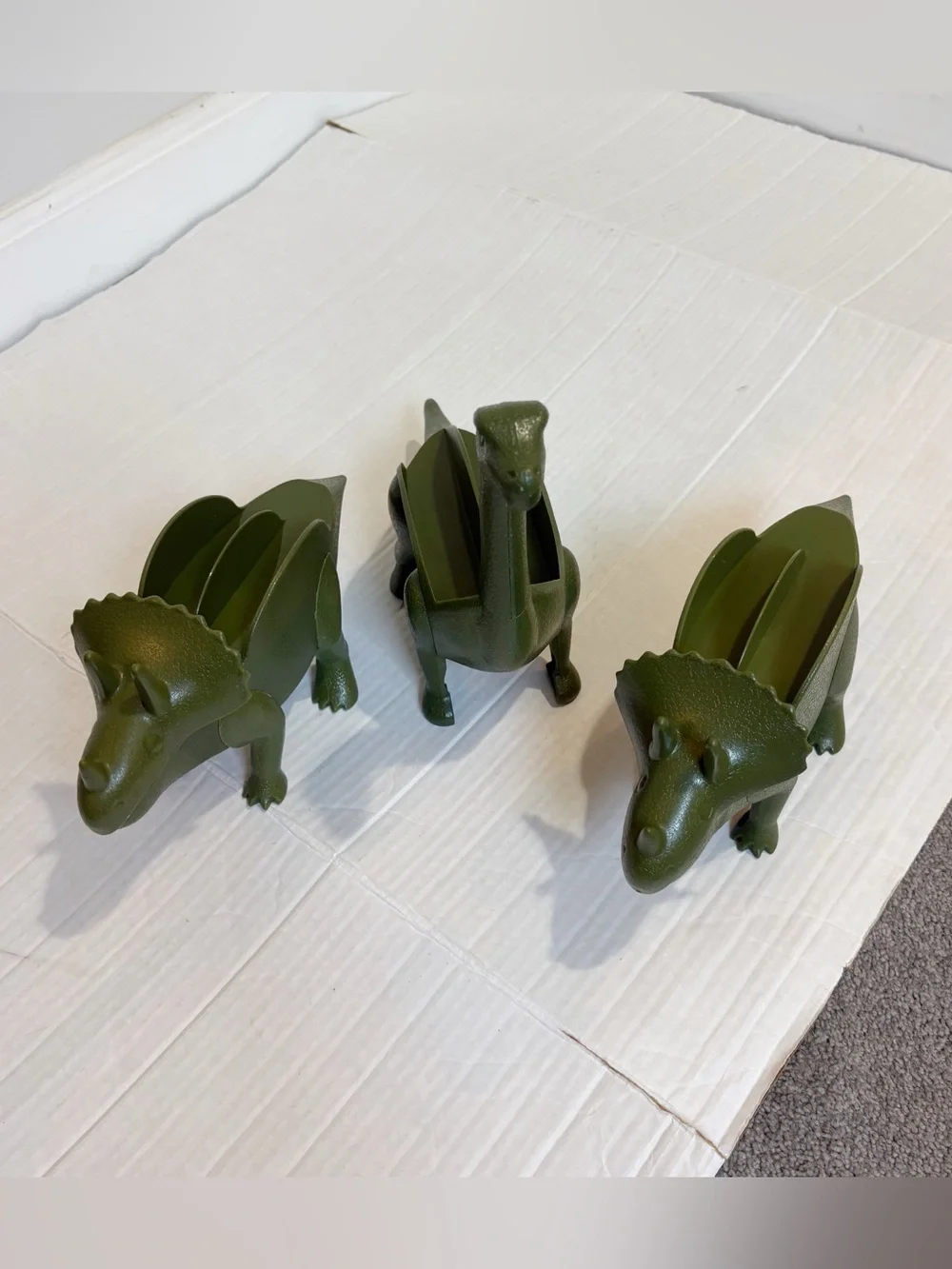 Dinosaur Taco Nacho Holders Set of 3 Tricerataco Triceratops and Brontosaurus
